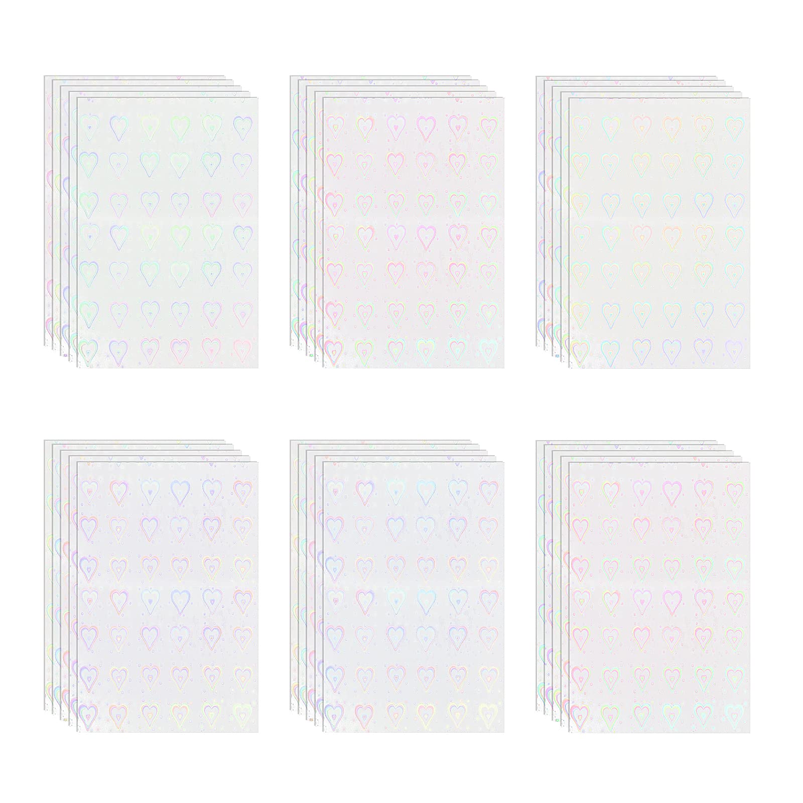 Gearific 30 Sheets Transparent Holographic Overlay Lamination Glitter Vinyl Sticker Paper A4 Size Self Adhesive Permanent Vinyl Sheets