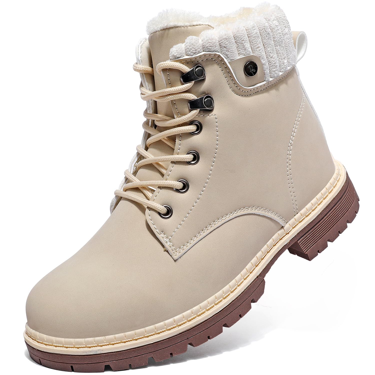 Stivali Donna Inverno Scarpe da Neve Impermeabili Stivaletti Pelliccia Stringate Outdoor Stivali da Trekking Caldi Snow Boots GR.37-42
