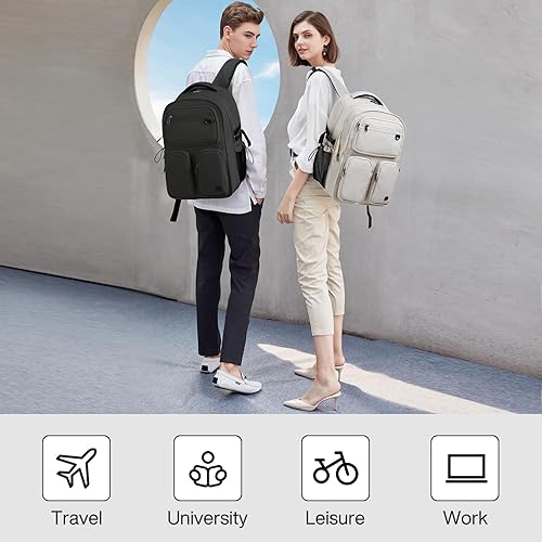 Miniatura 6 de Mixi Mochila de viaje para laptop, bolsa ligera para hombres y mujeres, bolsa de computadora de 15.6 pulgadas con bolsillos multifunción, 17