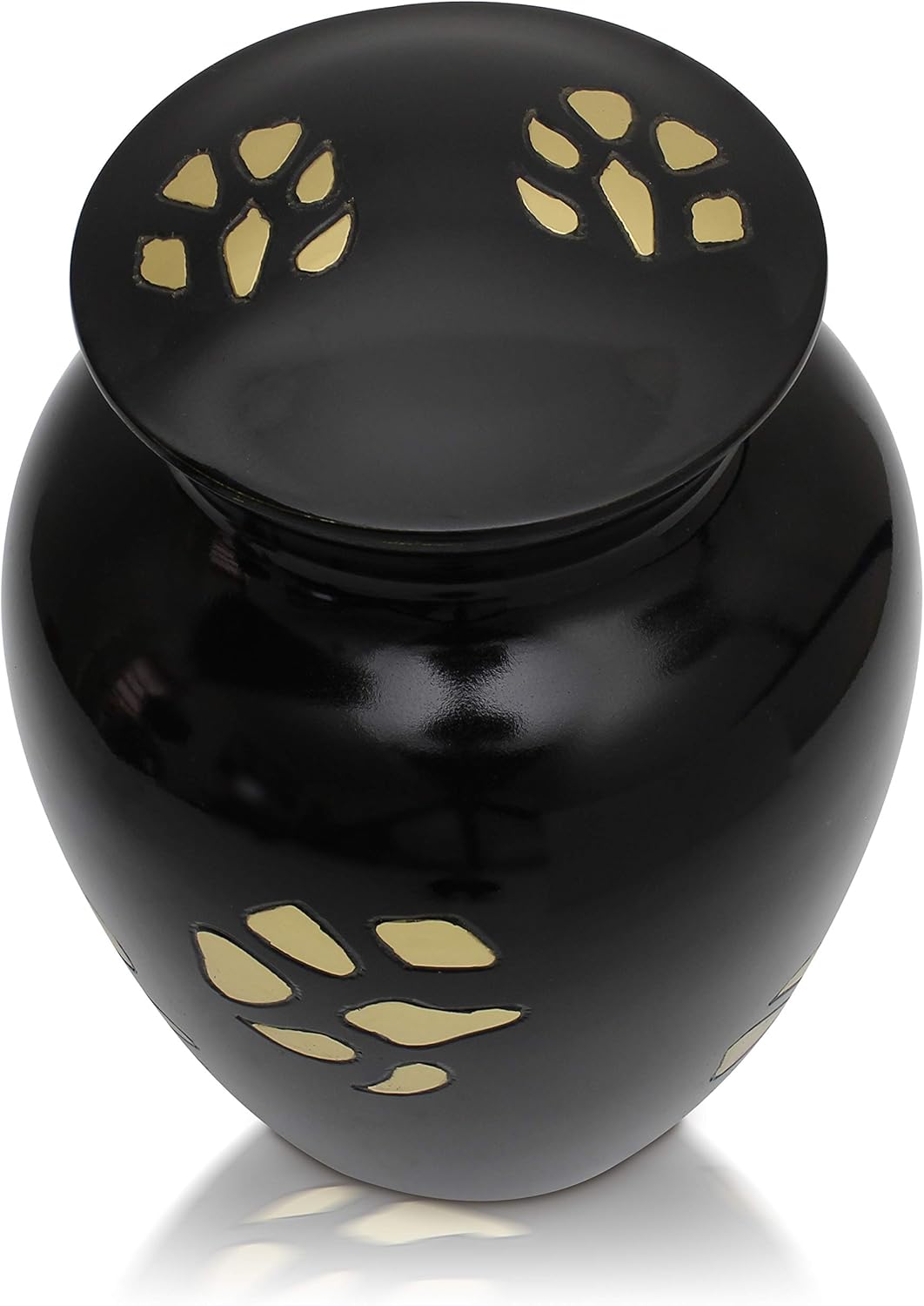 Golden Paws Brass Pet Cremation Urn-Medium 7.5″H Capacity: 70 Cubic inches