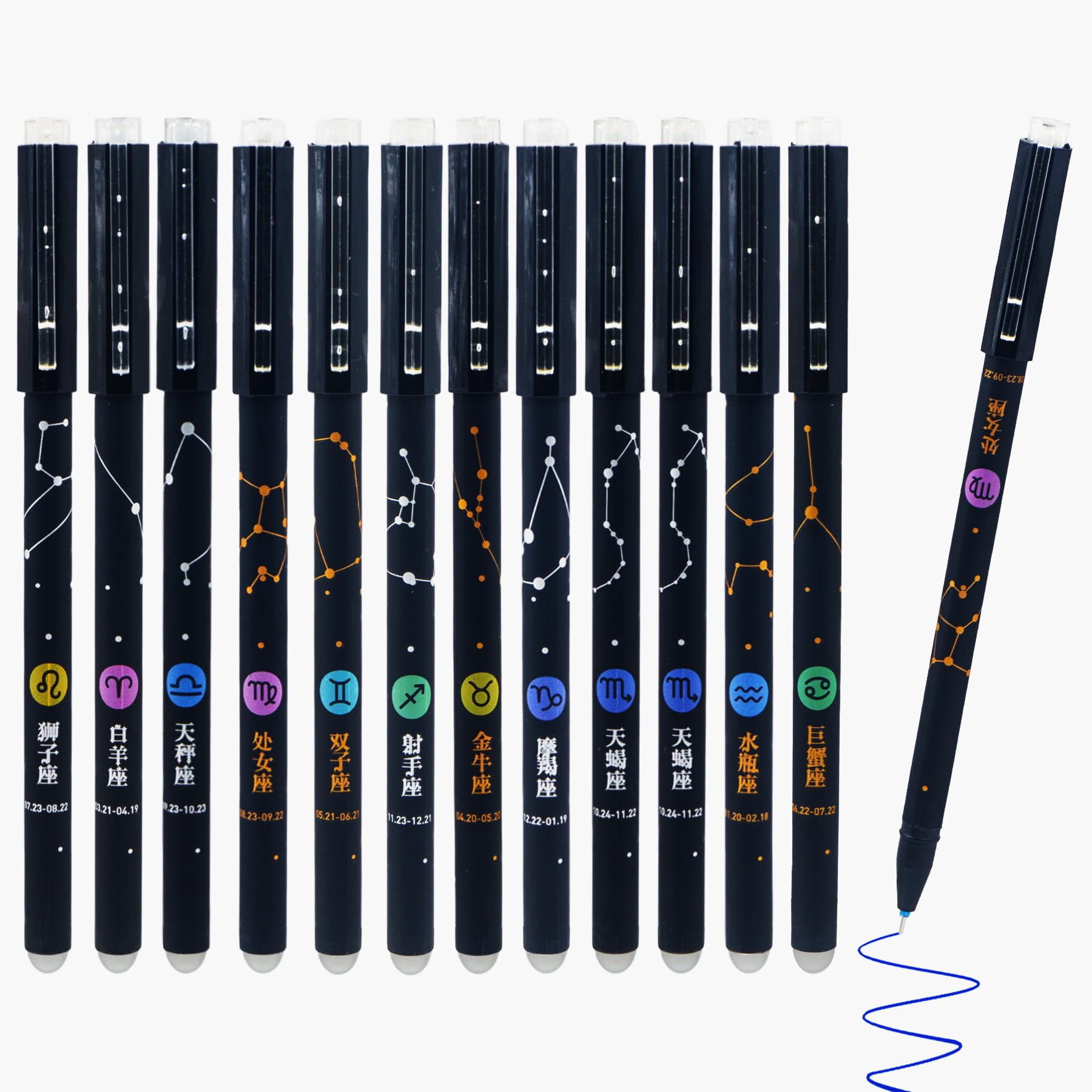 WISHKEY Constellation Theme Stylish Pens for Kids, 0.5mm Erasable Gel Pen Set for Girls & Boys, Smooth Writing Quick Dry Ink Elegant Pen for School Office Supplies, Blue Ink, 8+Years (Set of 12) (B0D9KLM3F7) Amazon Price History, Amazon Price Tracker