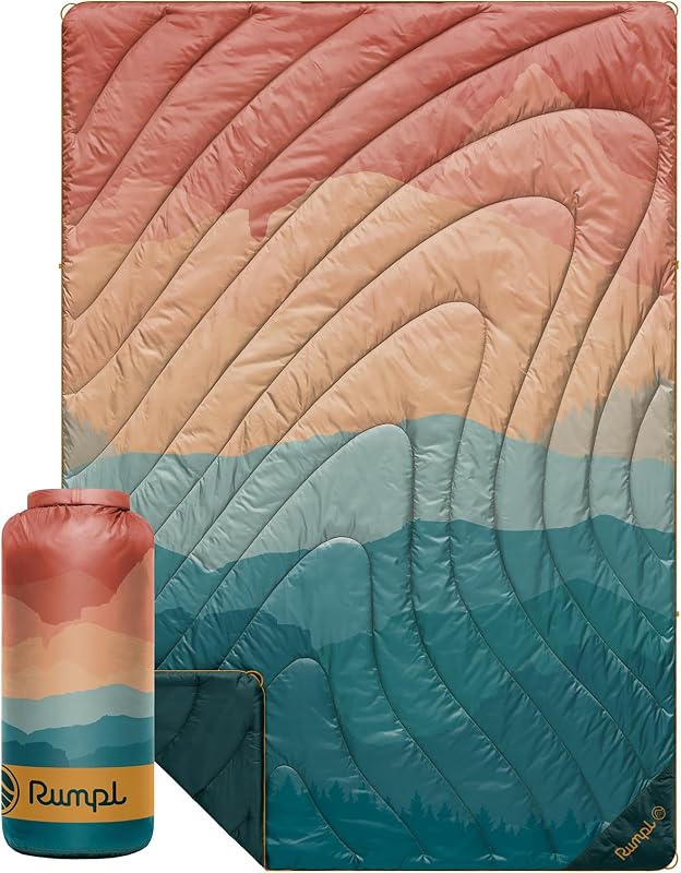Original Puffy 1-Person Blanket for Camping and Outdoors, Rocky Mountain Sunset Fade