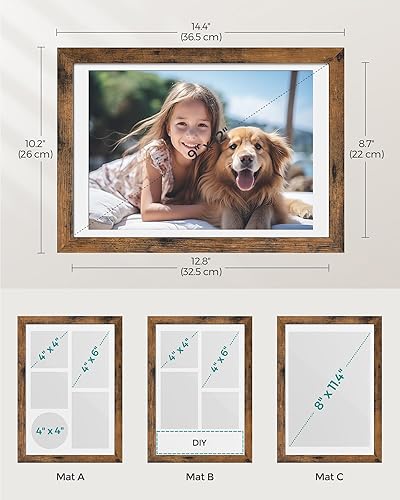 Miniatura 2 de SONGMICS Marco de fotos tamaño A4 para decoración de pared, juego de 2, marcos de fotos de 4 x 6 pulgadas para escritorio, fotos de 8 x 10, 8 x 12 o