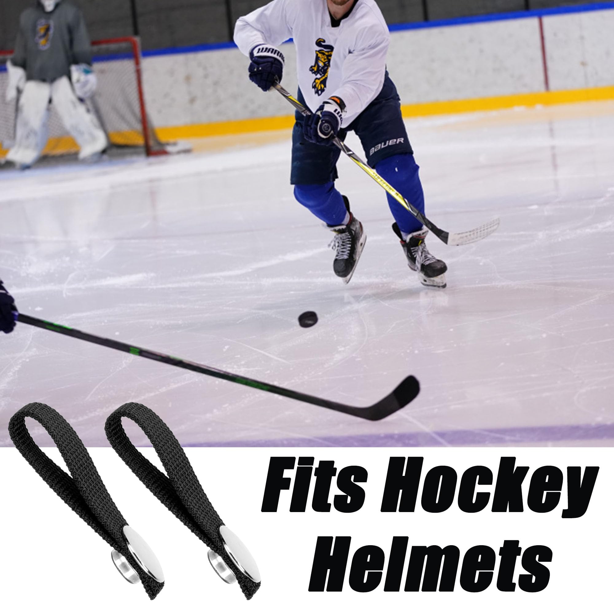 Jugulaire Remplacement Casque Hockey - 8 Sangles Amovibles Noir Pour Fixation Secure