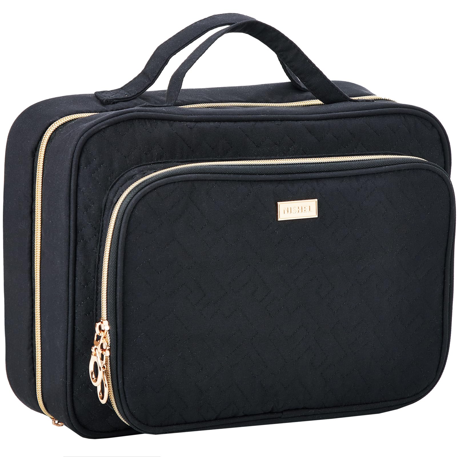 Hanging Travel Toiletry Bag, Visible Makeup Organizer, Cosmetic Case for Journey Accessories, Bathroom Shower, Black