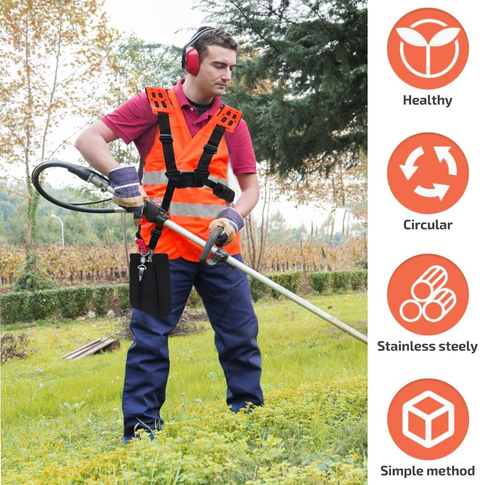 Tracolla Decespugliatore,Tracolla Regolabile per Decespugliatore,Cinghia Decespugliatore,Imbracatura Decespugliatore,Utilizzo di Morbido Materiale Plastico per Migliorare il Comfort Sulle Spalle