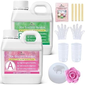 Liquid Silicone 20A 1.25 kg Translucent Moulding Silicone 11 Mixing Ratio for Resin Candle and DIY Moulds