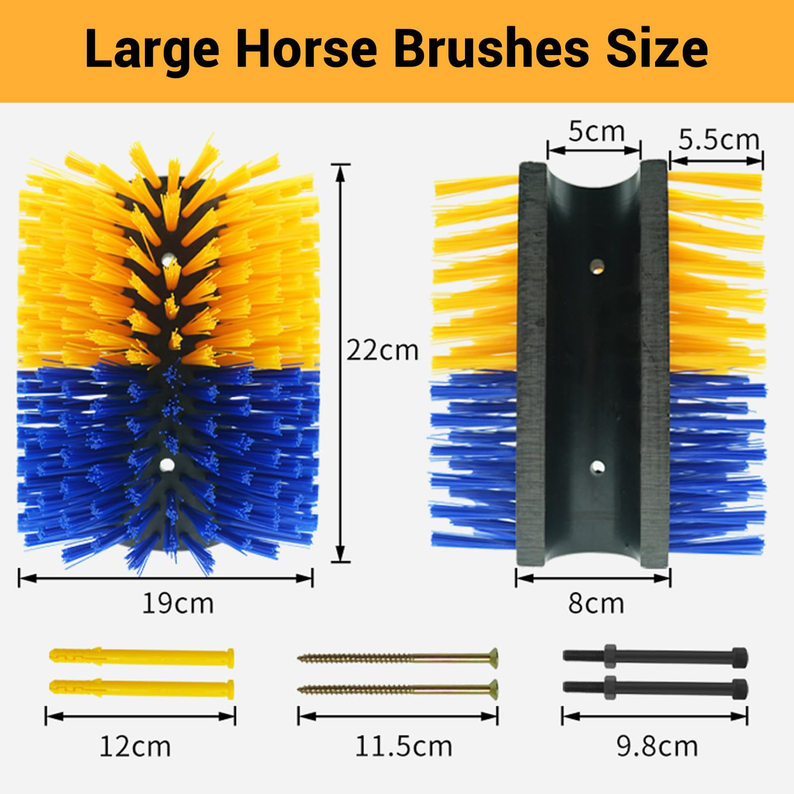 Lot de 2 brosses à gratter en nylon pour le toilettage, le massage des vaches, soulager les démangeaisons sur le dos du bétail, brosse pour cheval, bétail, mouton