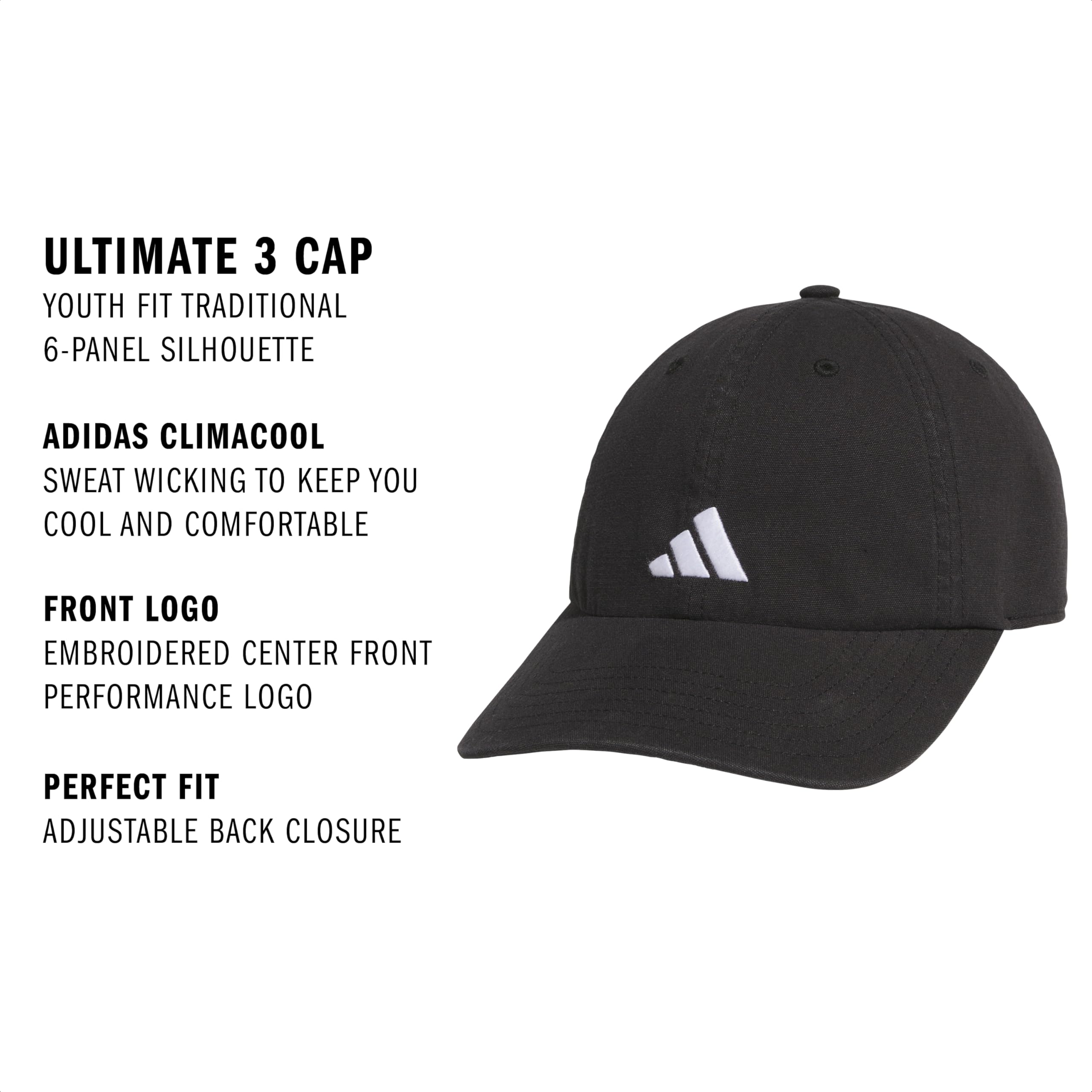 adidas Youth Ultimate 3 - Cappellino da baseball da ragazzo