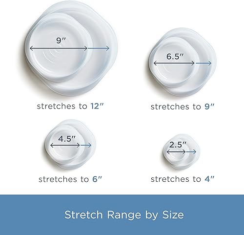 Miniatura 3 de Stasher Premium Reusable Silicone Stretch Lids, Clear, Lids, Airtight Seal, Food Container Covers, BPA Free, Leak-free, Dishwasher Safe, Microwave