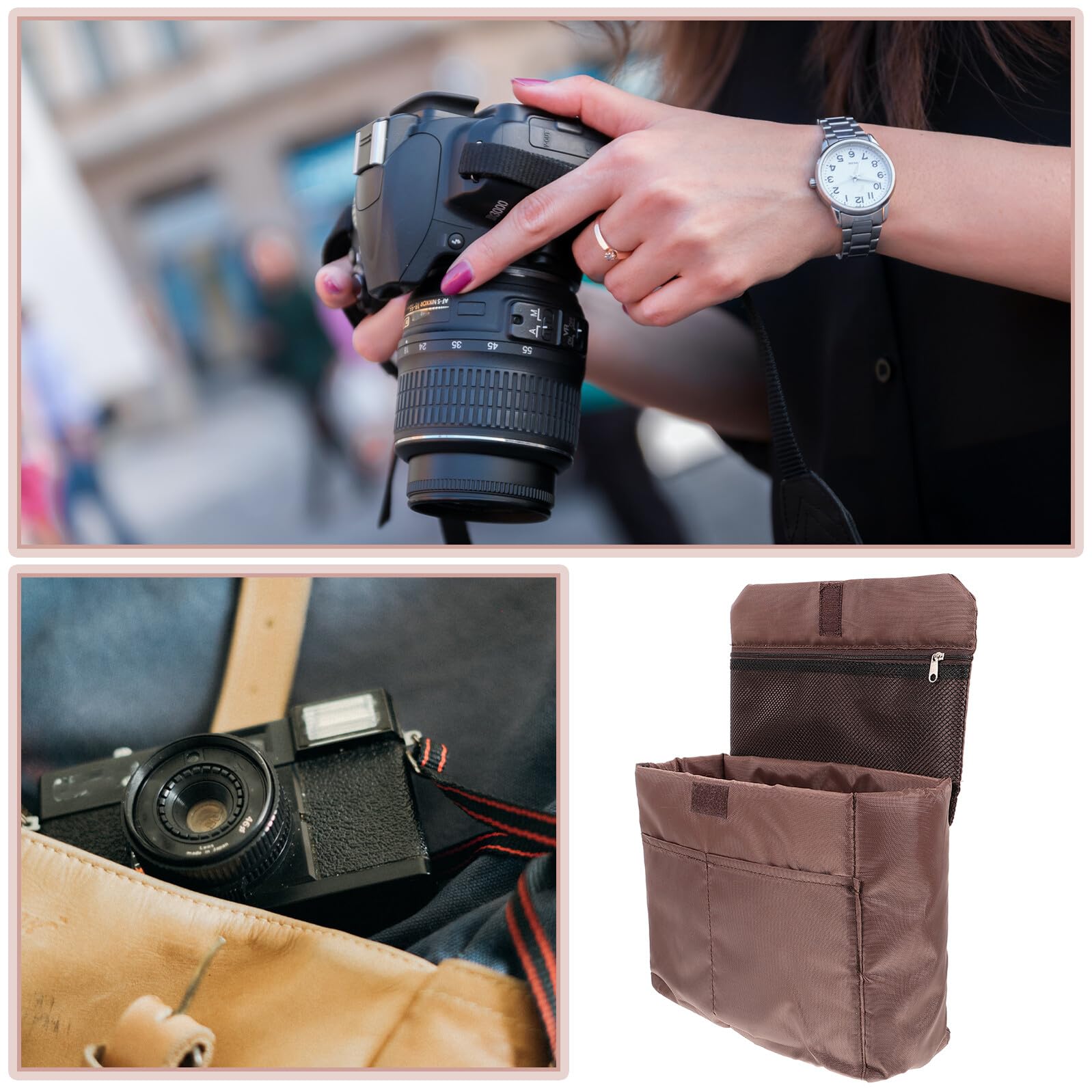 iplusmile Cámara Adecuado para en de Fotos y Exteriores para de Sesiones Interiores Interior Bolsa Nylon Divisor Protectora Organizadora