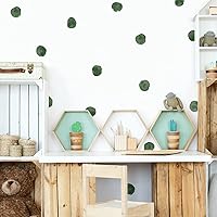 Vista 2 de ROFARSO 120 calcomanías de 2.2 pulgadas, color verde negruzco, acuarela, lunares, calcomanías de pared, calcomanías de bricolaje removibles