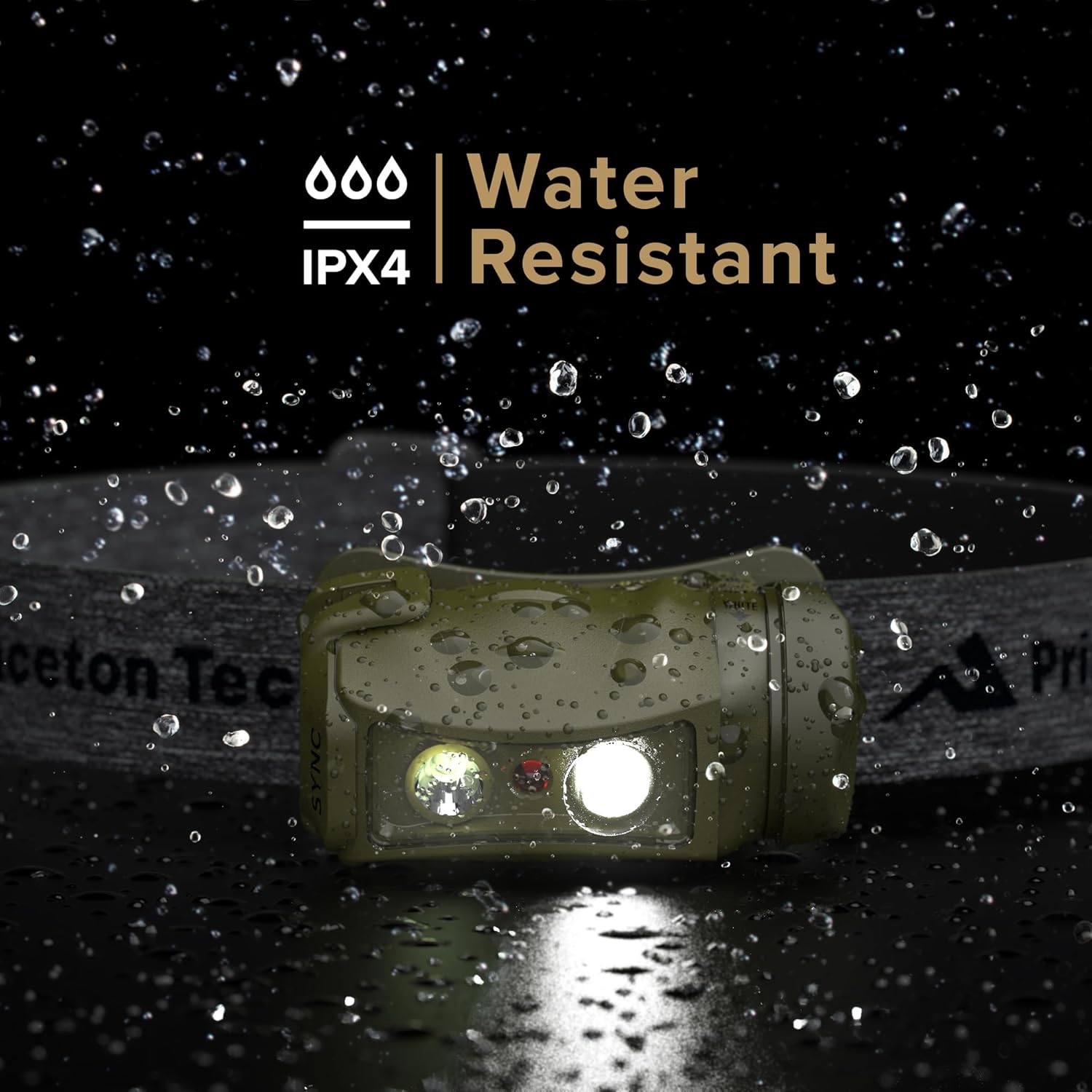 Princeton Tec Sync Headlamp with 300 Lumens White Maxbright LED + Red Ultrabright LED, 60 Hour Burn Time, Essential for Hiking, Camping, Hunting, Running, and Safety Preparedness, Green