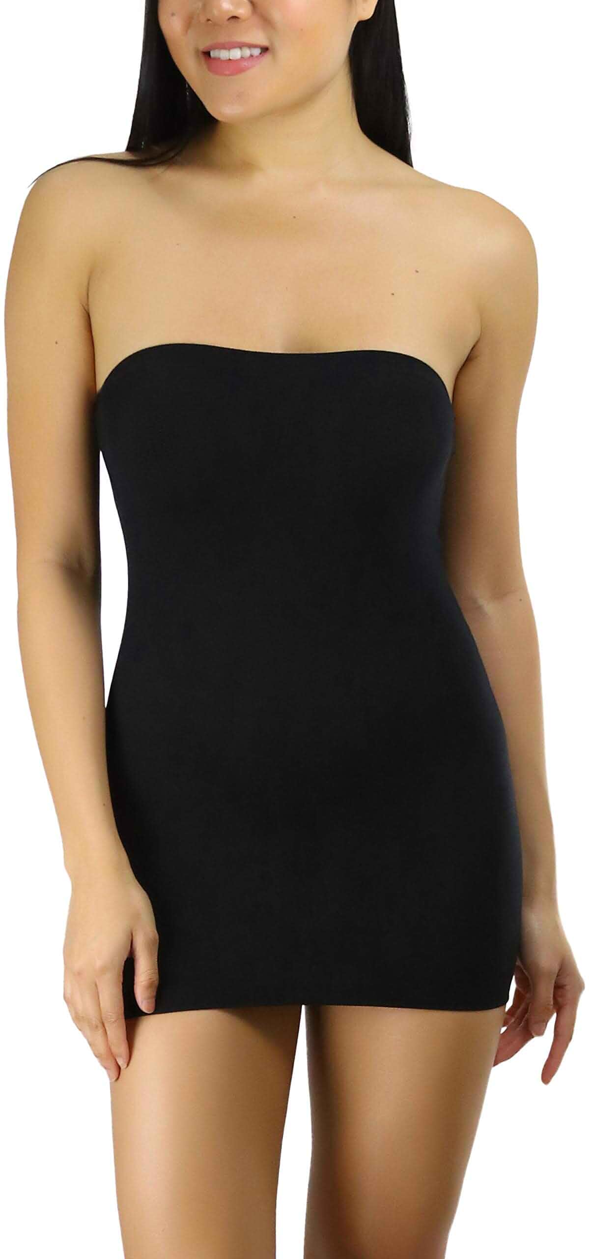 ToBeInStyle Women’s Sexy Novelty Sheer Strapless Slip Dress