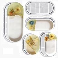 AOEDEO 5PCS Oval Tray Silicone Molds Set - 12'' 10'' 9'' 7'' 5.7'' for Epoxy Resin Trays, Jewelry Holders, Coasters, Concrete Crafts