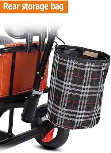 Miniatura 8 de Cochecito para niños pequeños con asientos dobles, triciclos tándem de crucero al aire libre con faro para 2 a 5 años, triciclo para niños con asa