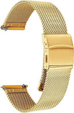 Hearkent 18mm 20mm Stainless Steel Mesh Watch Bands,Quick Release,Watch Bracelets With Folding Buckle