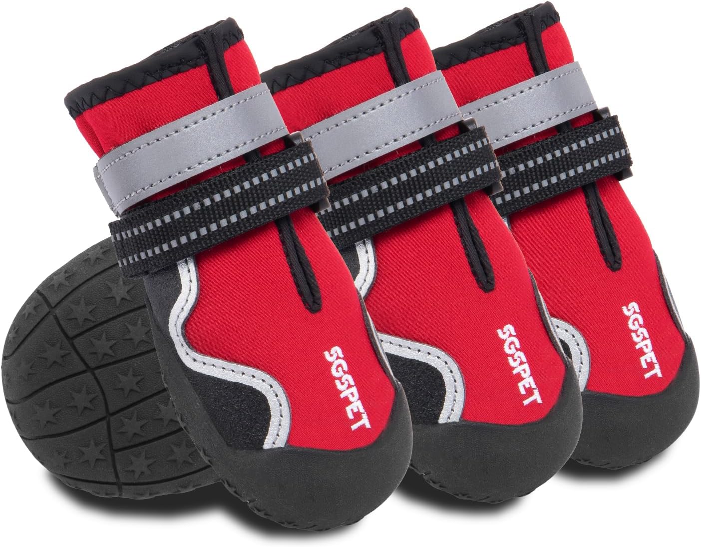 4pcs Dog Shoes For Large Dogs Waterproof Winter Non-slip Snow Boots Reflective - Foto 4