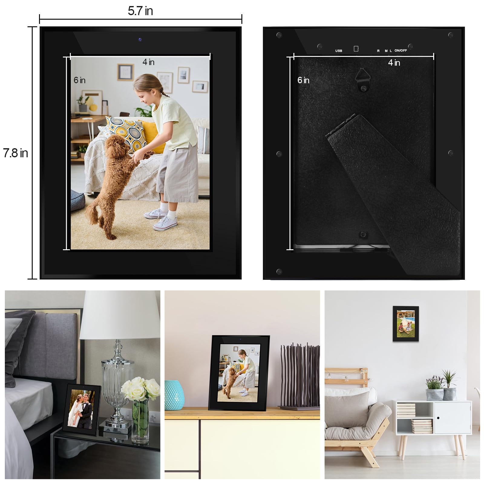 LXMIMI Telecamera Nascosta, Mini Telecamera Nascosta Cornice Digitale, Mini Telecamera Spia HD 1080P con Rilevamento del Movimento e Registrazione in Loop