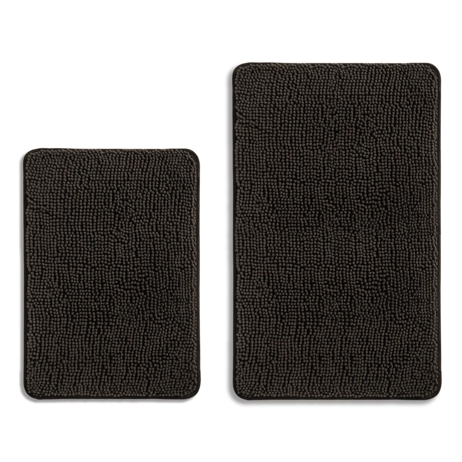 Juego de alfombras de baño PureSwan color marrón chocolate, 2 piezas – alfombra de baño absorbente y lavable, antideslizante, alfombras de baño gruesas y suaves de felpilla para el suelo del baño
