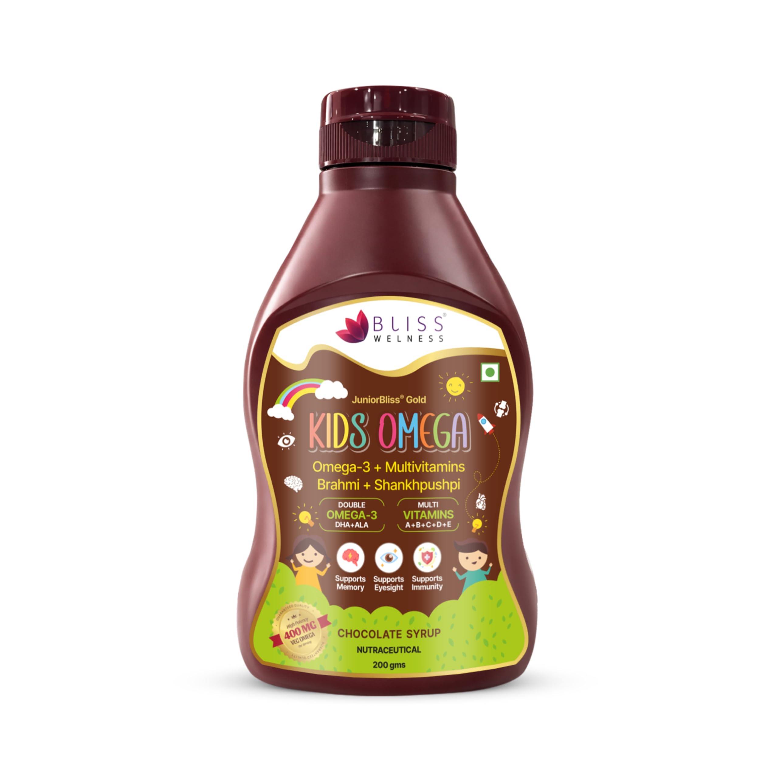 Bliss Welness Junior Bliss Kids Omega 3 6 9 + Multivitamins | Omega-3 DHA EPA ALA Vitamin A C D E | Focus Concentration Memory IQ Eyesight Immunity Brain Health Supplement (500 GM) — Amazon image 9