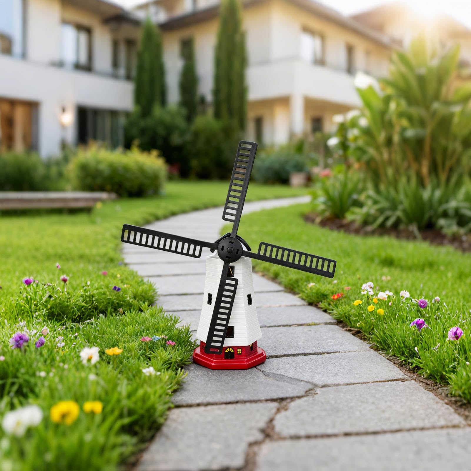 Statua Di Moulin A Solare: Da Giardino Luminoso E Alimentato, Torcia Resistente Al Male, Luce Notturna Affascinante, Decorazione Ecologica Robusta | Solare, Luminoso Per Giardino, Te