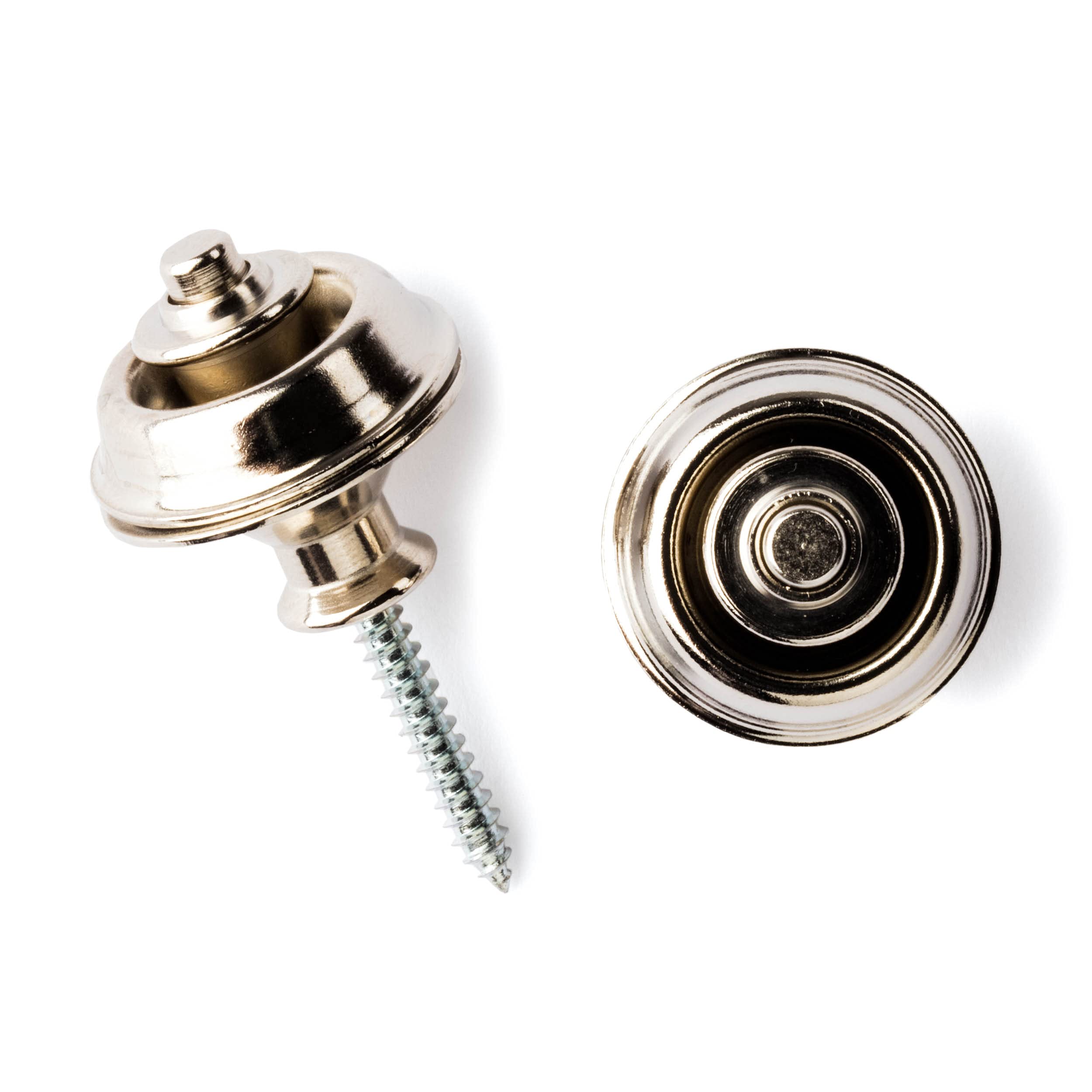 Straplok Dual Design Nickel - Set De 2 - Système De Fixation Sécurisée Pour Guitares Et Instruments