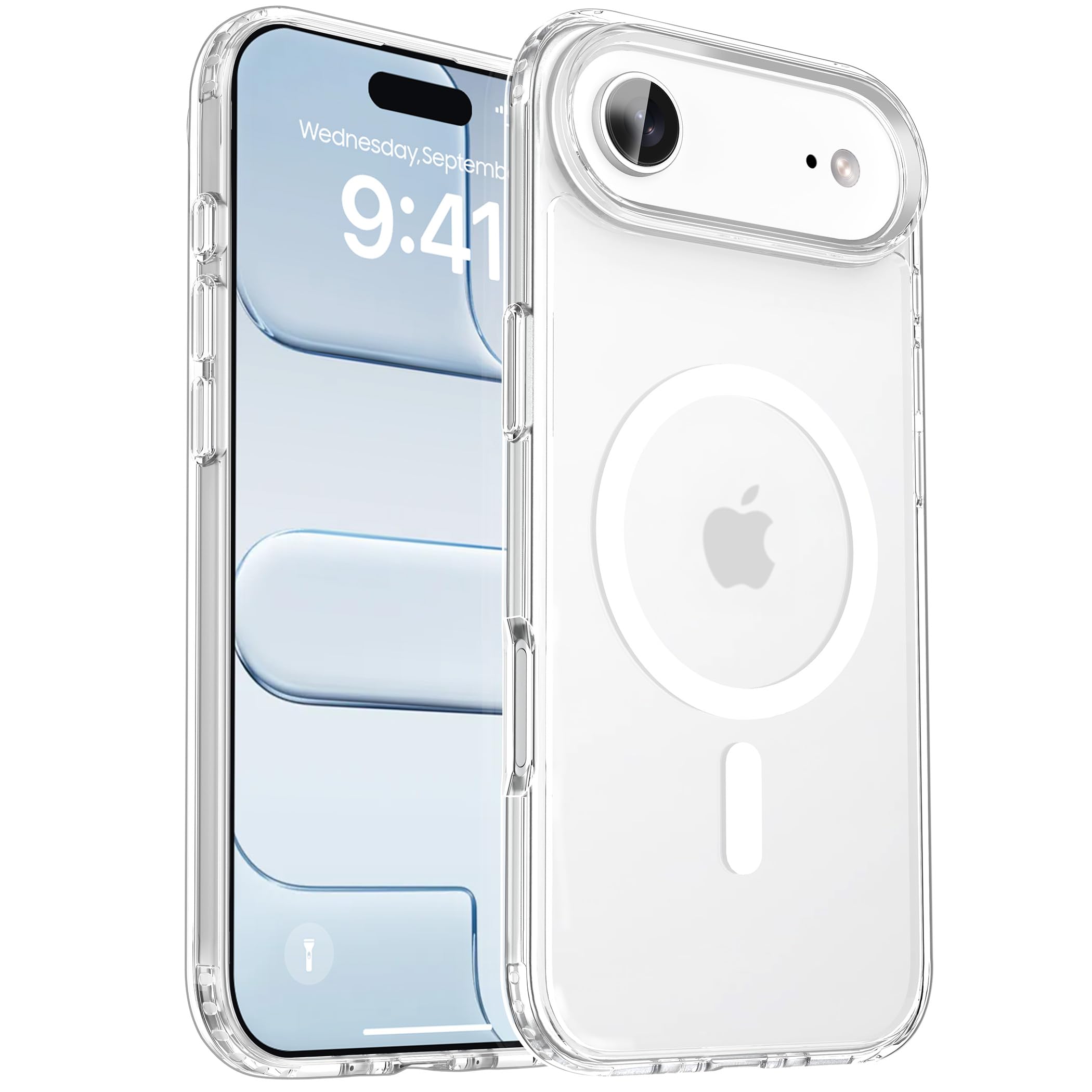 CACOE für Kameraschutzend, Kompatibel mit MagSafe, Stoßfest Kratzfest Magnetisch Rückseite Handyhülle für iPhone Case Transluzente
