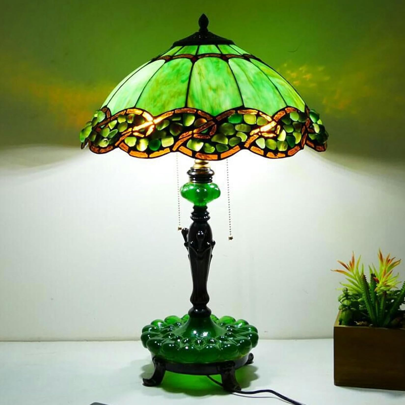 XENITE Sostituzione della Base della Lampada Tiffany, Solo portalampada in Resina, Presa di Illuminazione, Altezza 19 Pollici, per Paralume in Vetro colorato Stile Tiffany da 12 Pollici（1pc）
