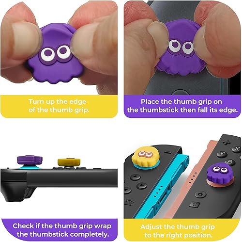 Miniatura 6 de FUNLAB Switch 2 Thumb Grips Caps Cute, Button Caps for Switch2Pro Controller, Switch Joysticks Cap Silicone Analog Stick Cover, 4PCS Switch2 Button