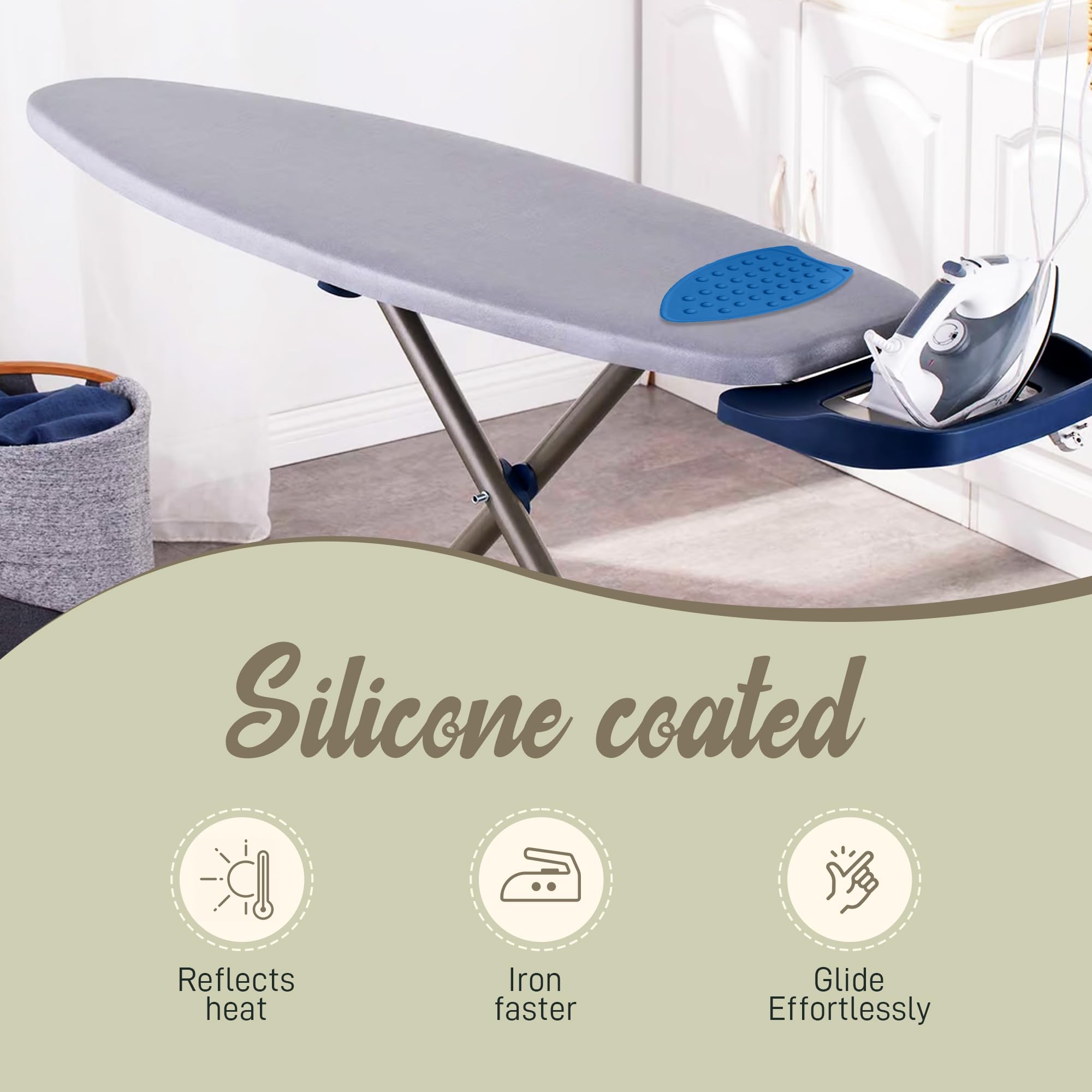 Funda para tabla de planchar de tamaño estándar premium y alfombrilla de silicona