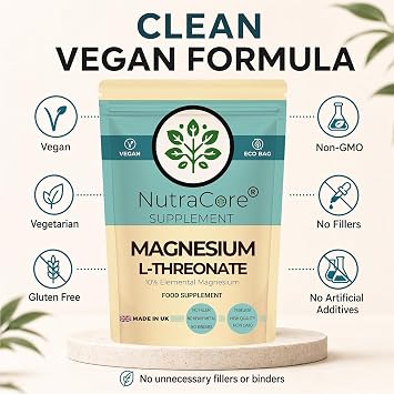 Magnesium L-Threonate 550mg | 10% Elemental | 180 Vegan Caps