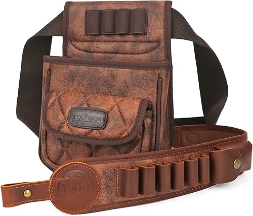 TOURBON Skeet Shooting Shell Pouch con escopeta a juego con ruedas giratorias