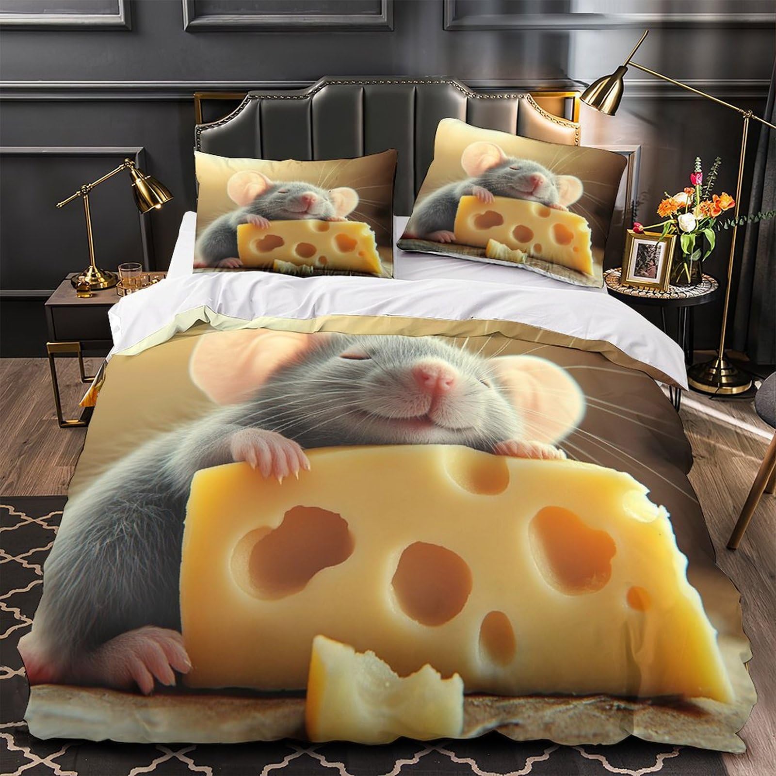 Parure de couette souris 3D en microfibre premium de qualité supérieure pour lit double