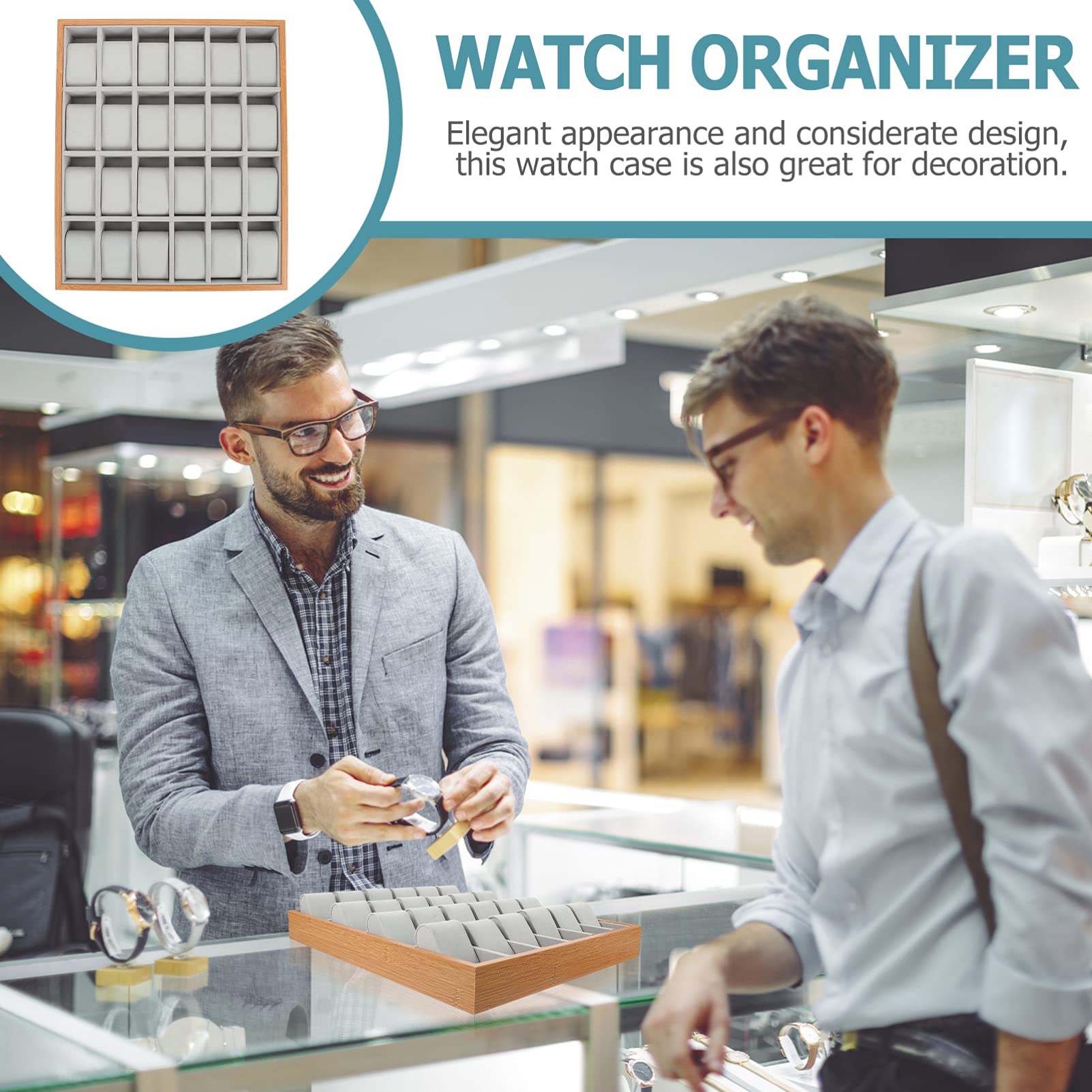 ibasenice 24 Cajas Almacenamiento De Relojes De Madera Exhibición De Escaparate De Pulsera Pulseras De Brazalete Para Mujer Reloj Organizador Caja De Reloj Señoras Pulseras Cajón Hombre Moda
