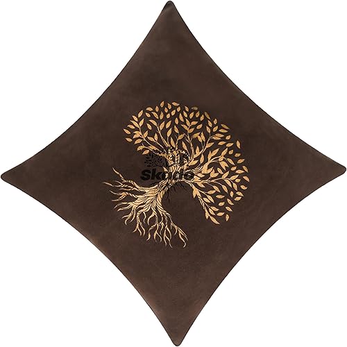 Miniatura 7 de SKADO Funda de almohada de piel de ante auténtica, fundas decorativas para sofá, funda de cojín para sala de estar, fundas de piel de vaca marrón