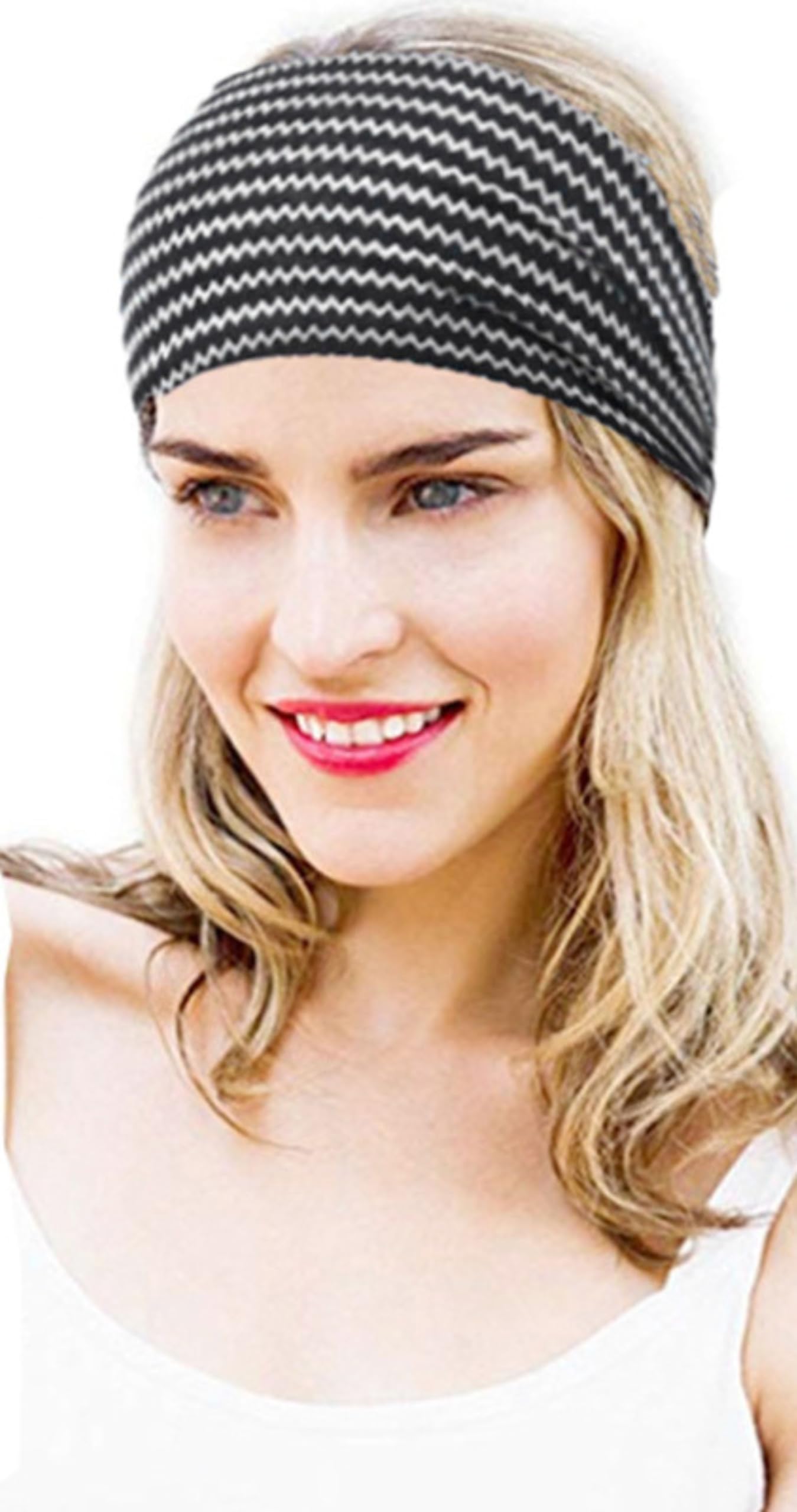 Fabme Headbands for Women, Non-Slip, Premium Stretchy Bohemian Head Bands Hair Accessories,Wear for Yoga, Fashion, Working Out, Travel or Running-image-12