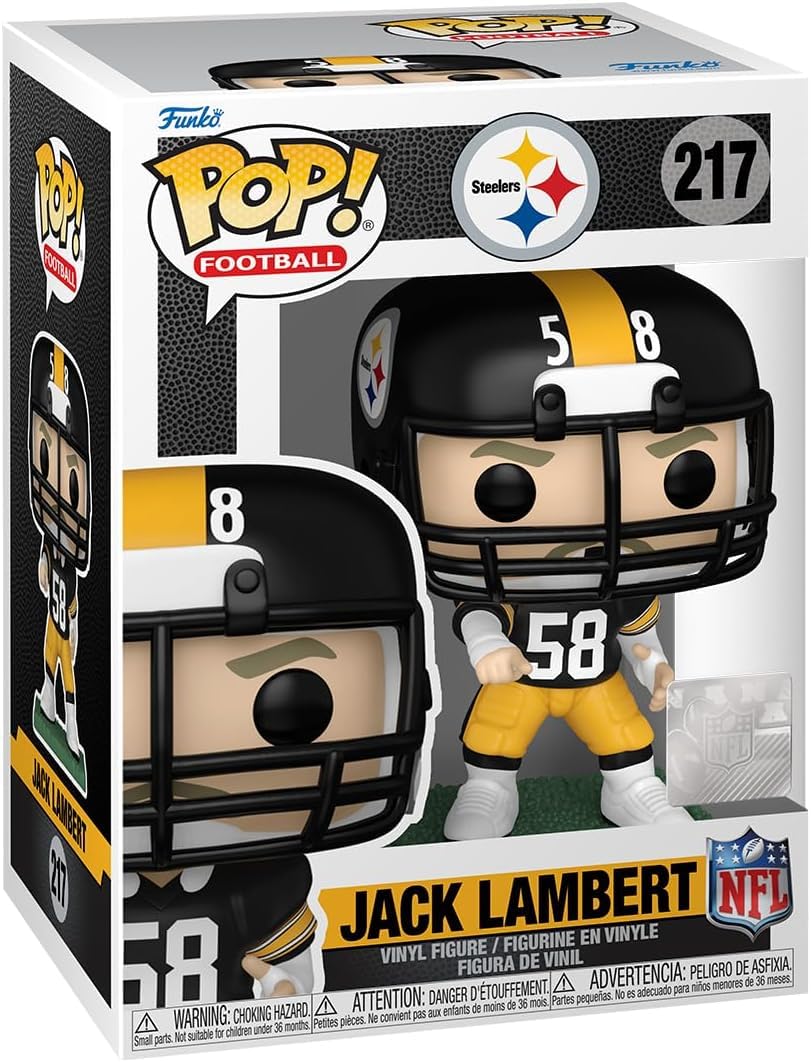 Jack Lambert Pittsburgh Steelers Vinyl Figure Away White Jersey Eco Tek Protector Case