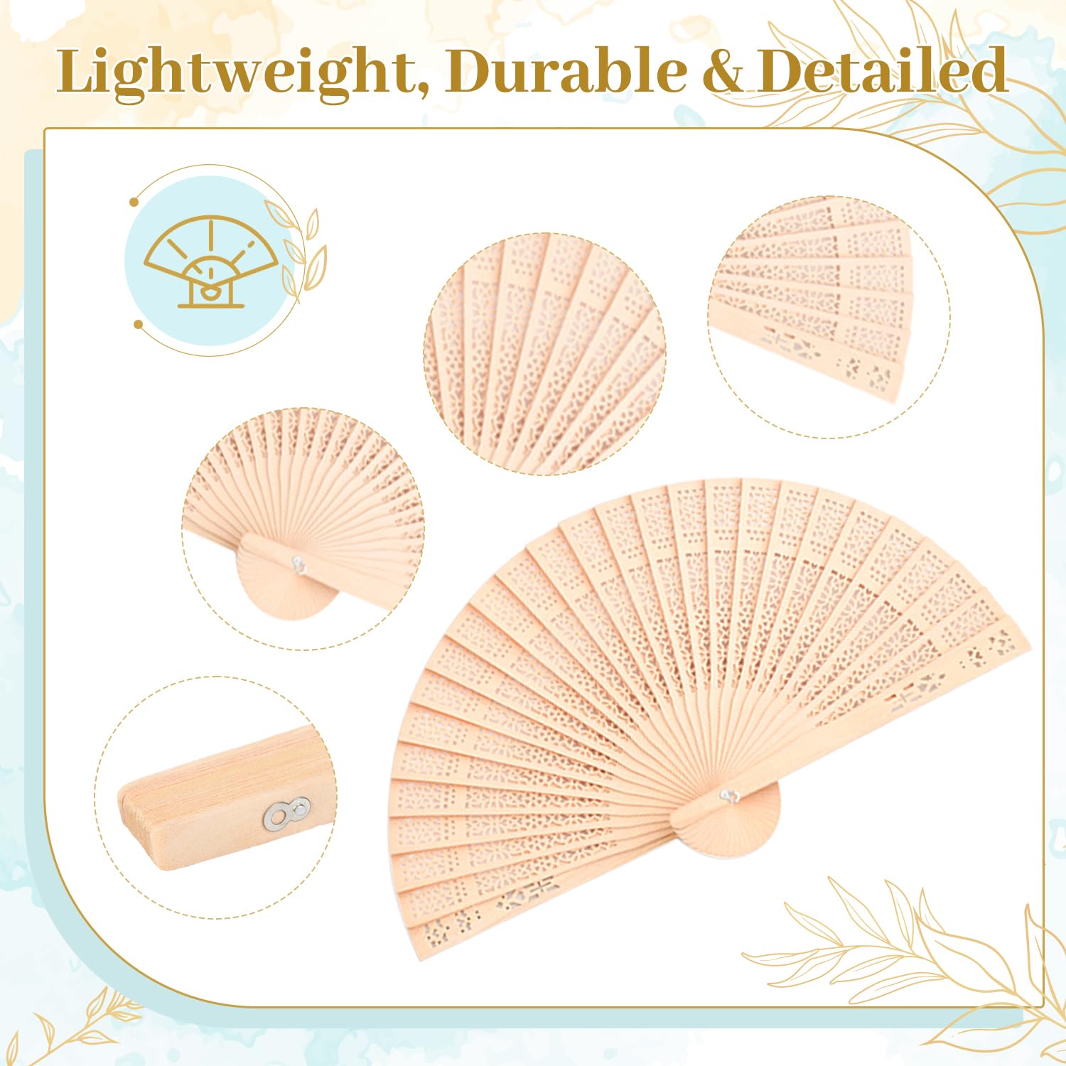 Homoyoyo Cadre D'Éventail Pliable DIY Cadre D'Éventail Chinois Cadre De