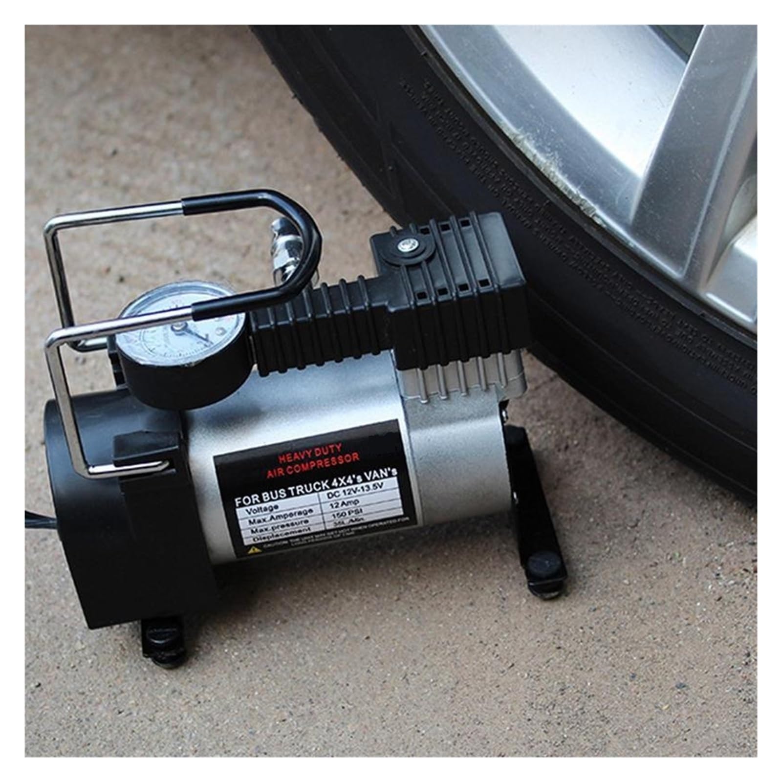Pompa di Aria Gonfiatore Elettrico 150 PSI Compressore Portatile for Bicicletta A Sfera Nero 12V Mini Kit Strumenti Gonfiaggio Pneumatici for Auto Inflazione Istantanea