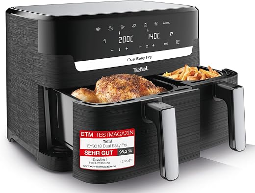 Tefal Dual Easy Fry Heißluftfritteuse XXL 8.3L, 7 Programme