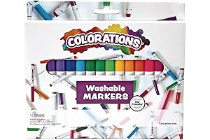 Colorations Giant Washable Toddler Markers, 16 Bold Conical Tip Colors