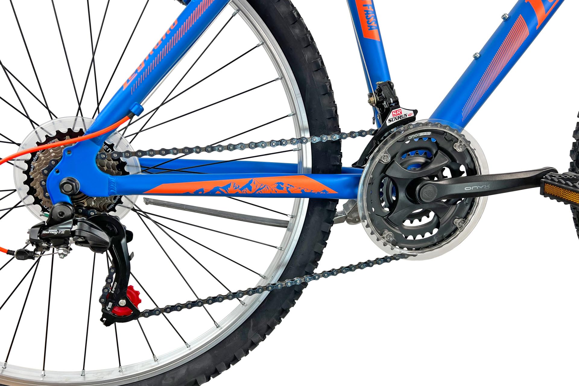 Legnano Herren Fassatal MTB 26 Zoll – Hardtail Mit Alu-Rahmen, 21-Gang Shimano, Mattschwarz/gelb (46 Cm)