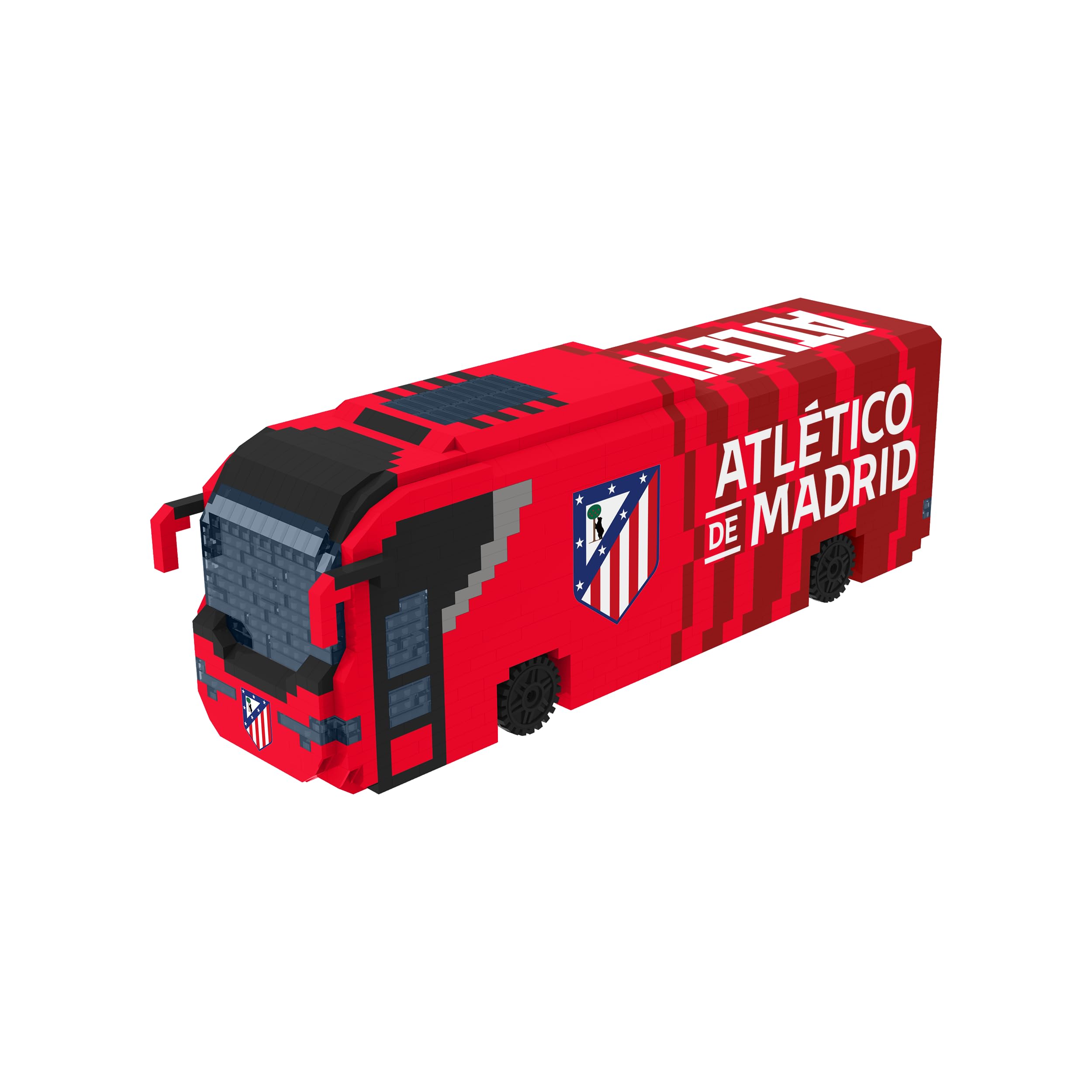 FOCO Officially Licensed Atletico Madrid BRXLZ Bricks 3D Football Team Bus Construction Toy Model