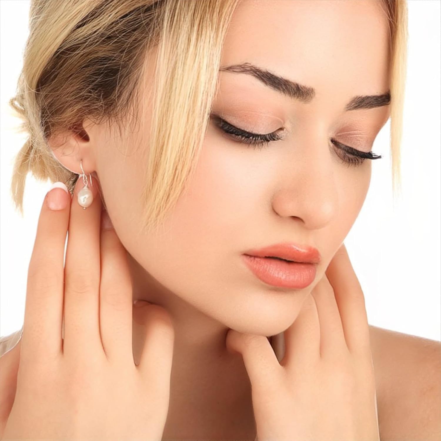 MadamLili Pearl Earrings | Sterling Silver Dangle Earrings | Hypoallergenic & Waterproof Jewelry | Elegant Pearl Drop Earrings for Women | Wedding, Anniversary & Birthday Gift - Image 2