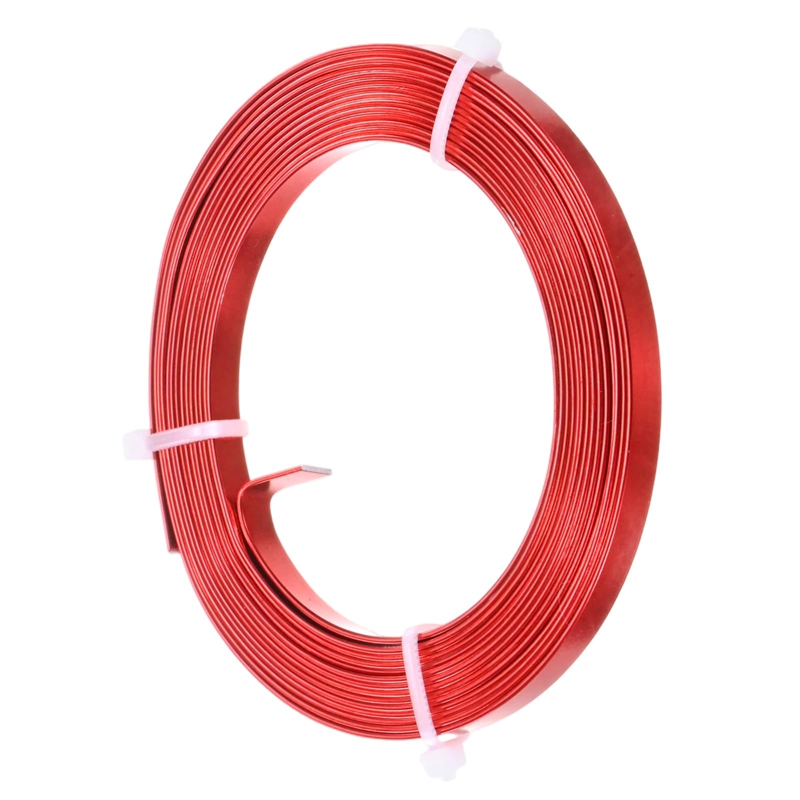 M METERXITY 1-Pack Flat Aluminum Wire, 5mm Wide x 9.8ft/3m Bendable Anodized Craft Wire for Jewelry Making/DIY Bezel Sculpting Crafting/Art Supplies [Bright Red]