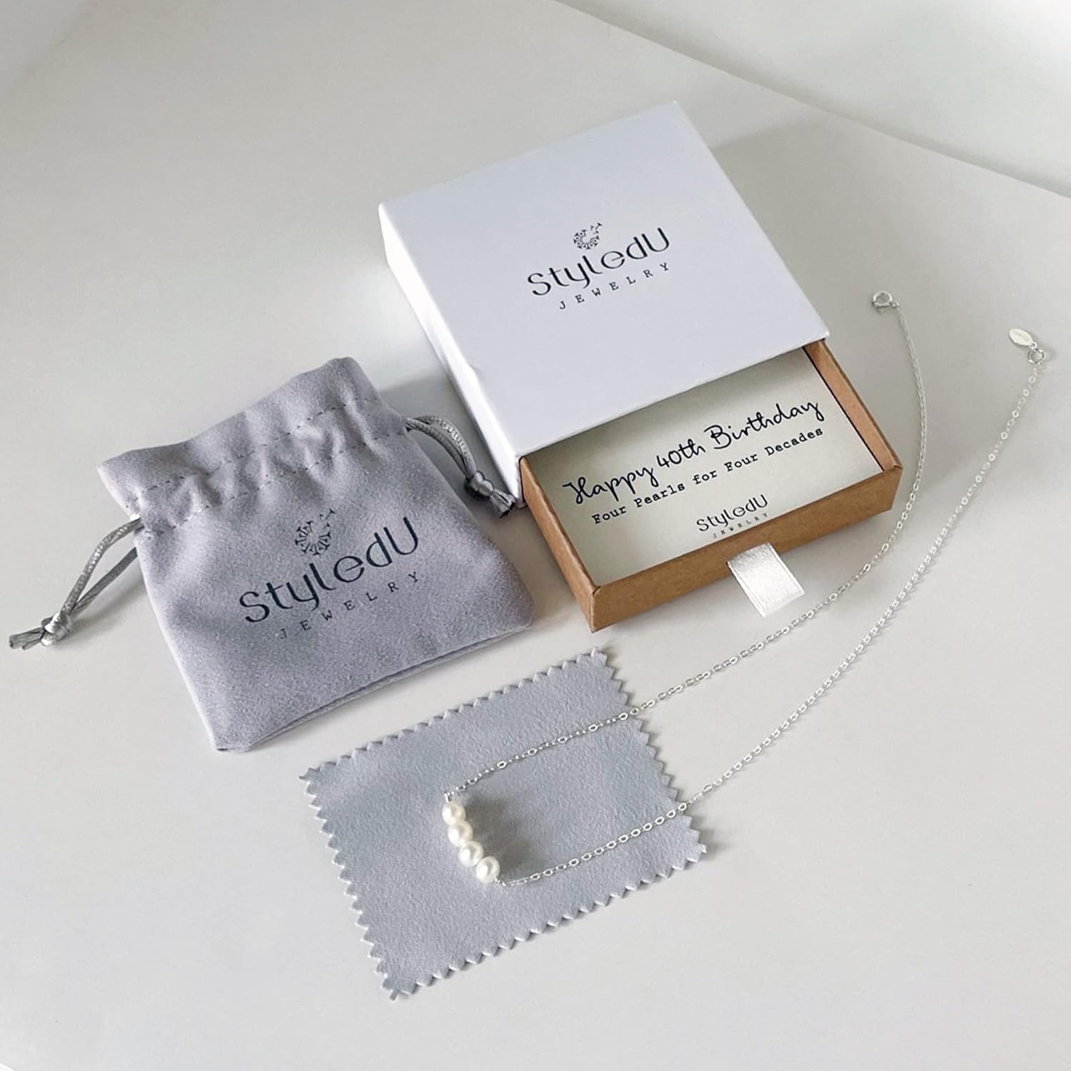 Pearl Birthday Necklace for Women, Sterling Silver Freshwater Pearl Bar Necklace, 30th 40th 50th 60th 70th Milestone Birthday Gift for Her, Meaningful Handmade Jewelry - Image 5