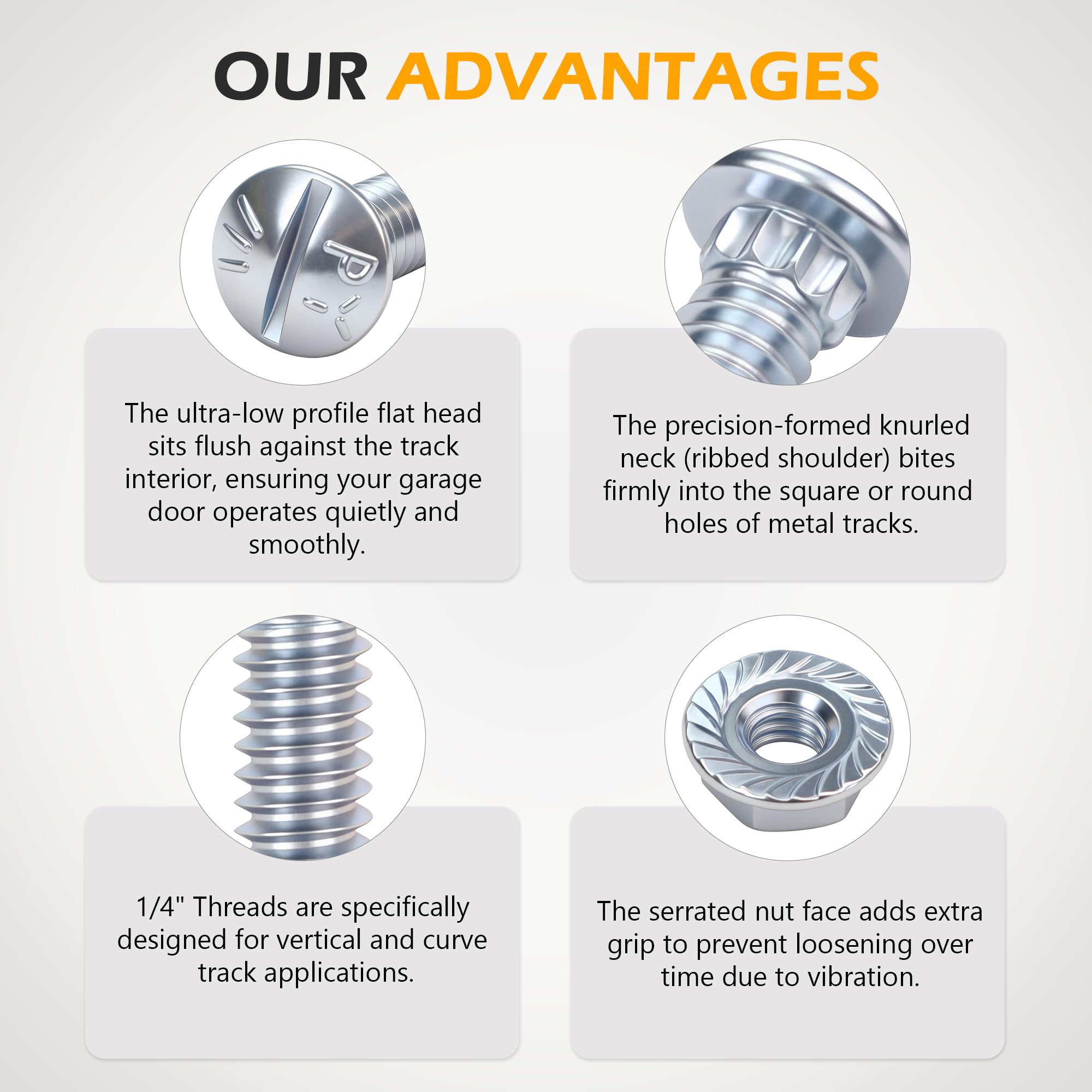 Garage Door Track Bolts - Grade 8.8 Steel -3