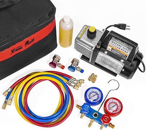 Miniatura 3 de Aire bomba de aspiradora Xtremepowerus HVAC – A/C refrigeración kit colector ac gauge set