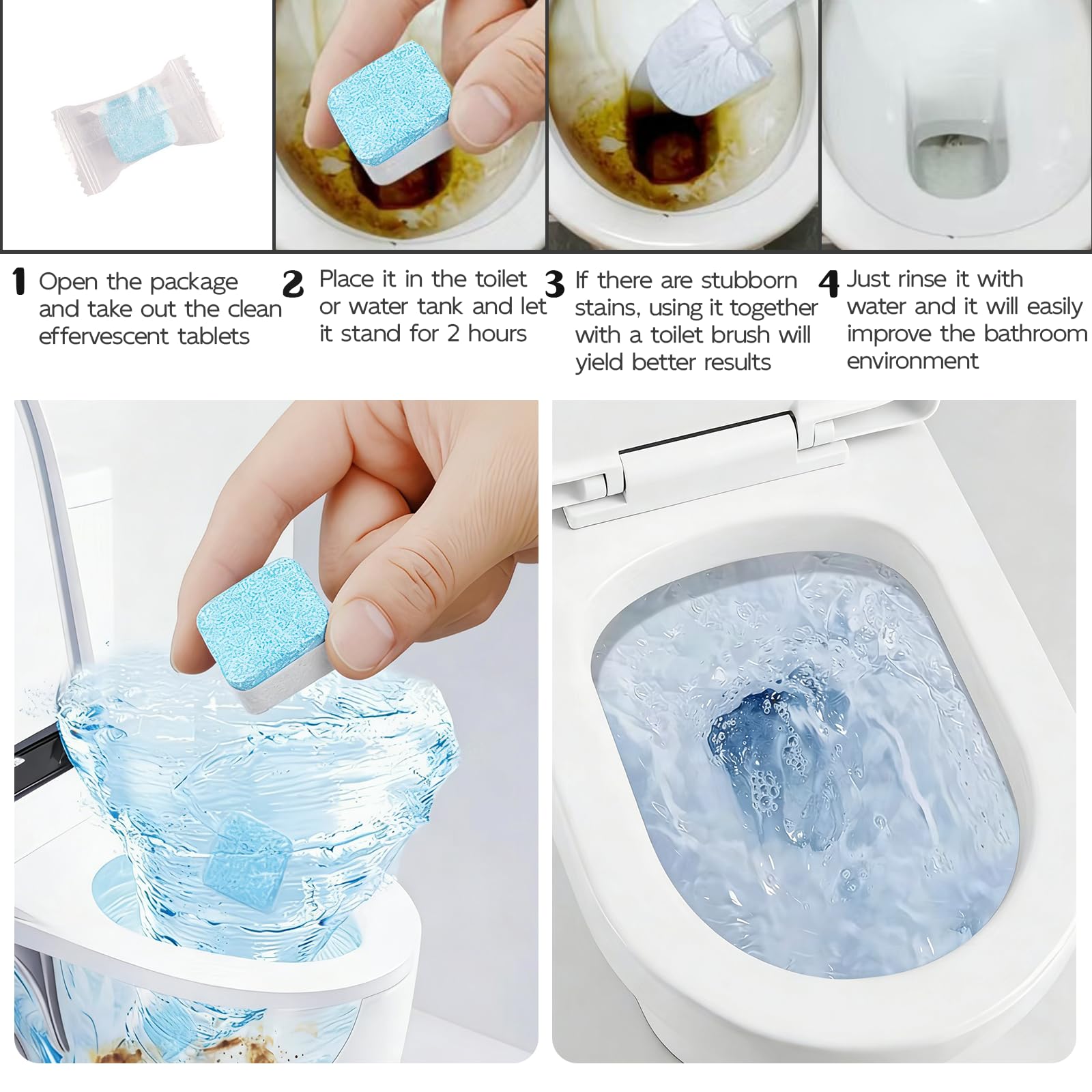 30 sztuk tabletek do WC, tabletki do czyszczenia WC, tabletki czyszczące do toalet, tabletki do WC Extra Sarke – dodatkowe tabletki czyszczące do toalet przeciwko kamienia i osadu, do gruntownego